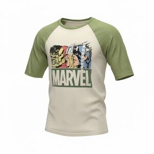 Marvel Kids Green and White Superhero Tee